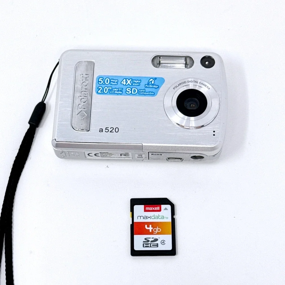 Polaroid a520 Digital Camera Silver 5.0MP 2.0 LCD 4x Zoom Compact Digicam Y2K 4G
